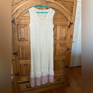 MISSLOOK Cream Sleeveless Maxi Dress L NWOT